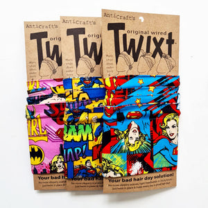 AntiCraft Twixt collection featuring cartoons, comic book characters, superheroes and pop culture superstars in a range of easy to wear wire head wraps. Wired headwear is your bad hair day fix in a hurry!