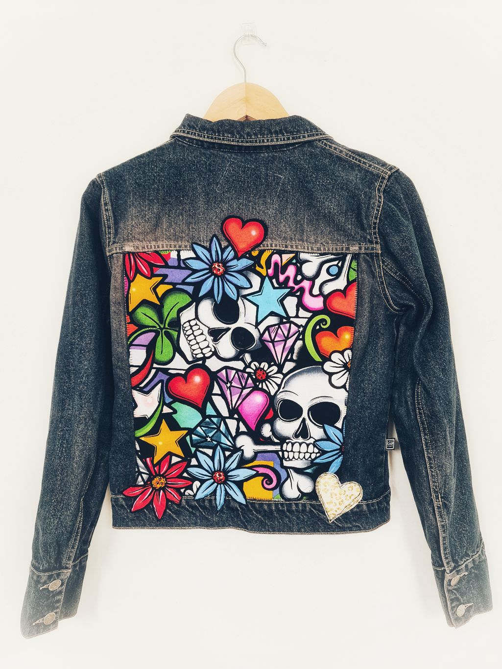 "Rebel Girl" Designer Denim Jacket,  Size 10