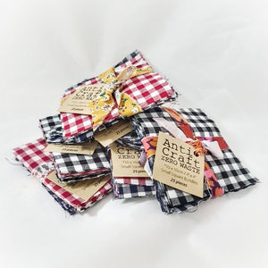 Small Square Gingham Bundles - 10cm (4") Squares x 25 pieces - Fabric Remnant Pack