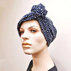 Messy Spots on Midnight Blue/Black - ReMixt / Wired Turban / Full Head Covering
