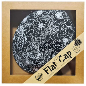 Black & White Floral - Unisex Flat Cap / Hat