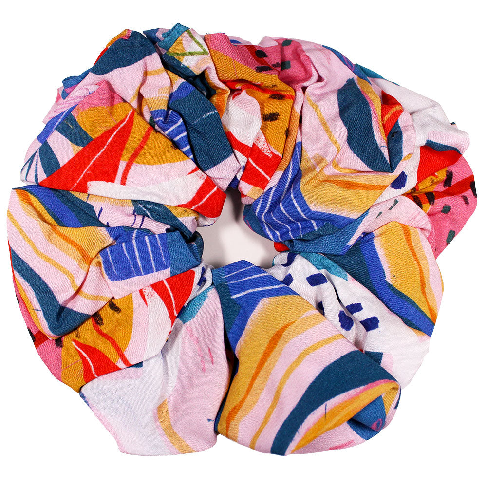 Bright Abstract on Pink - OTT XL Volumising Scrunchie