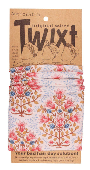 Boho Floral in Pink & Tan - Twixt / Wired Head Wrap