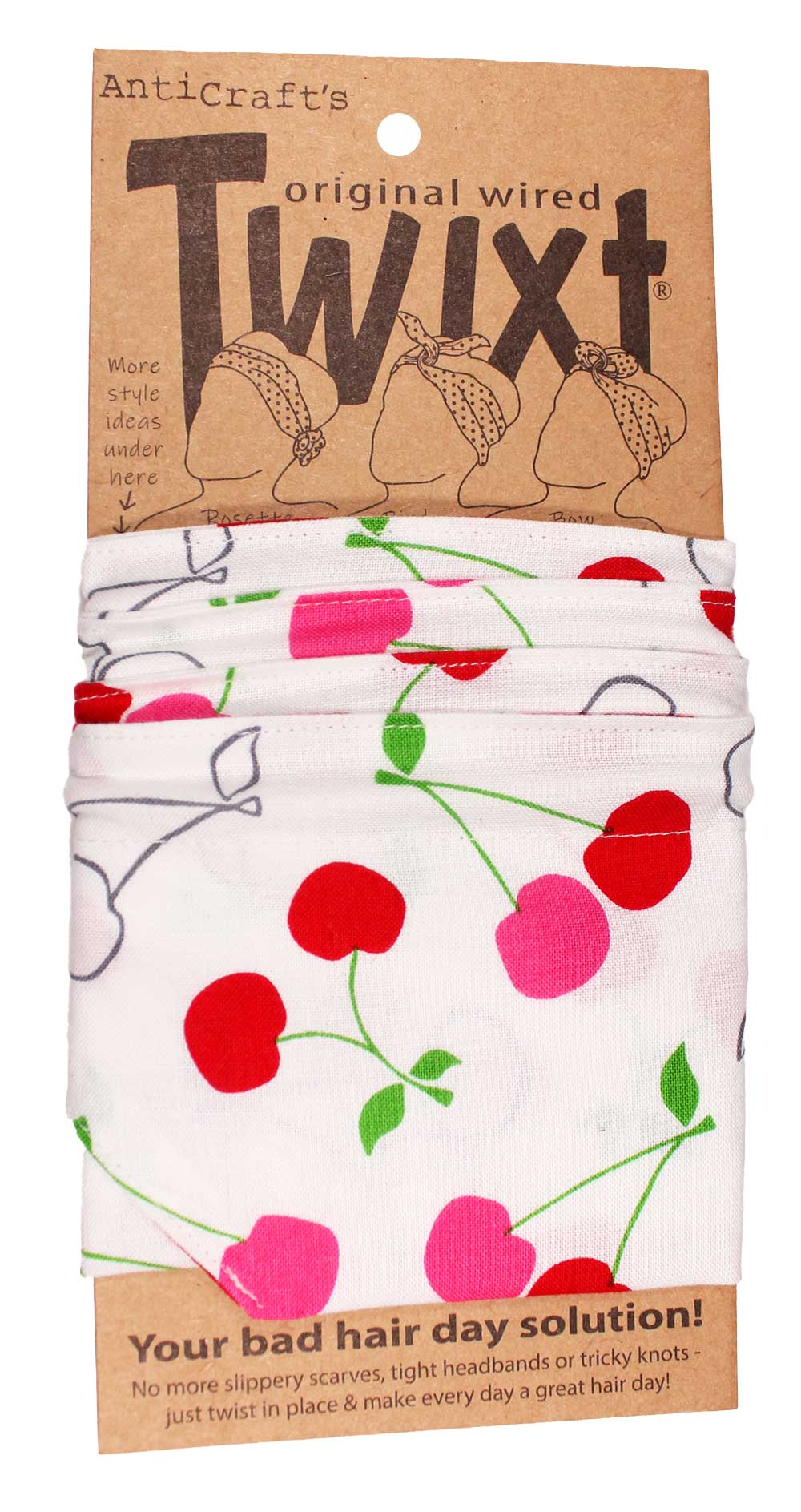 Cherry on White - Twixt / Wired Head Wrap