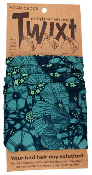 Firefly Floral on Teal - Twixt / Wired Head Wrap
