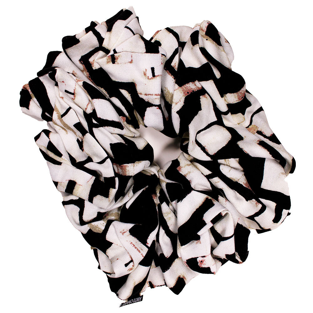 Geometric Black and Cream - OTT XL Volumising Scrunchie