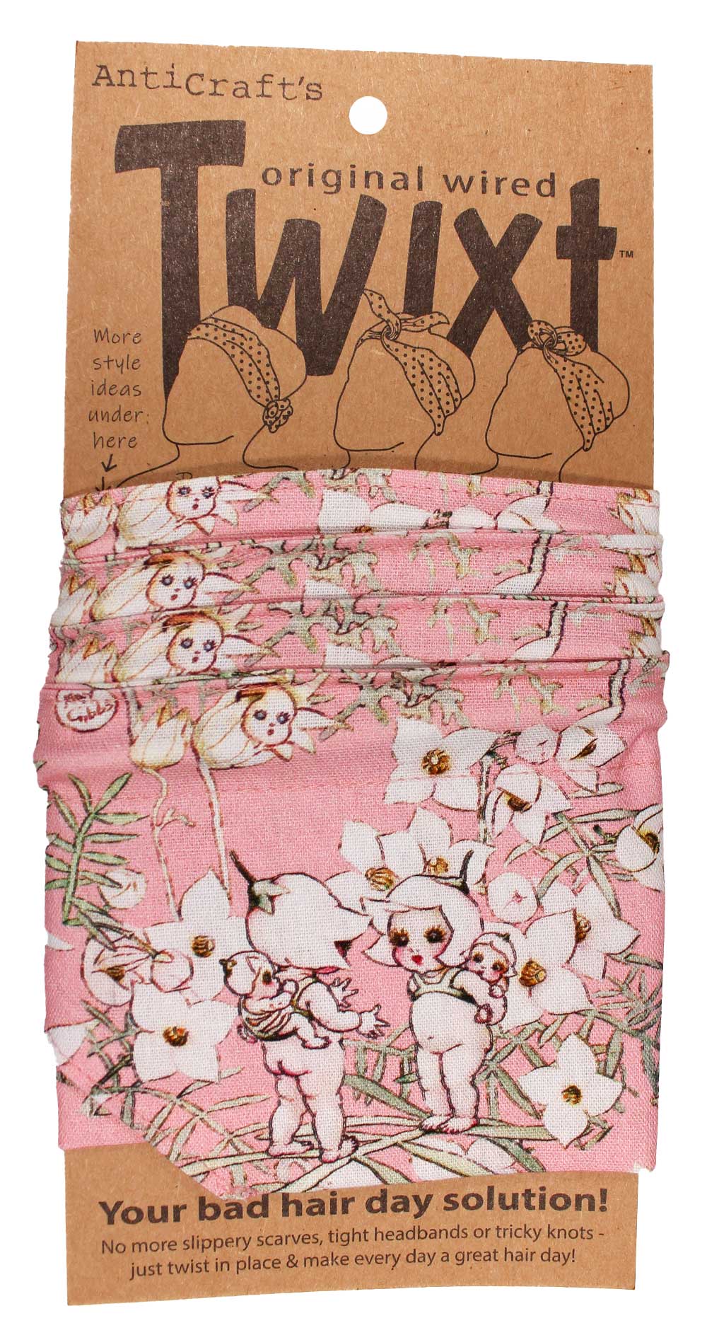 May Gibbs Floral on Pink - Twixt / Wired Head Wrap