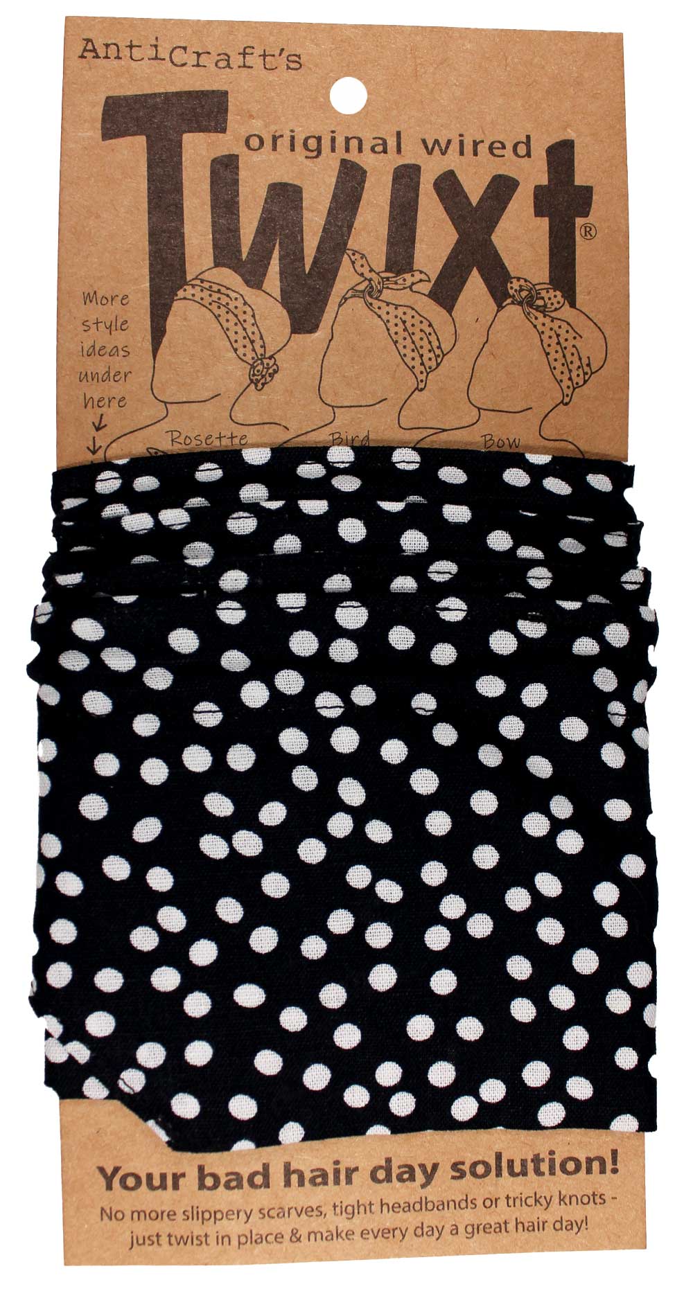 Messy Dots on Black - Twixt / Wired Head Wrap