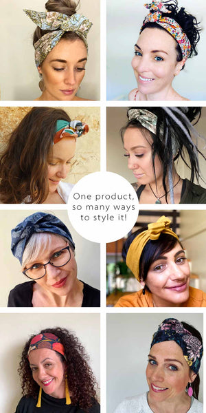 Navy Blue & White Spot - Twixt / Wired Head Wrap