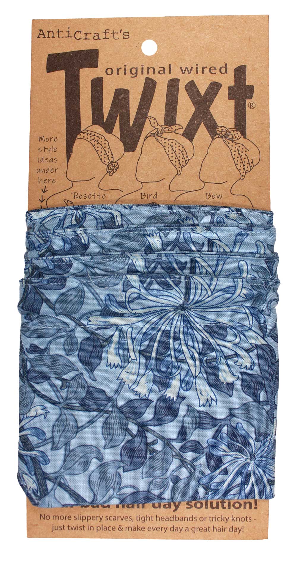 Honeysuckle Light Blue by William Morris - Twixt / Wired Head Wrap