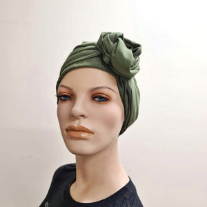 Plain Khaki Green - ReMixt / Wired Turban / Full Head Covering