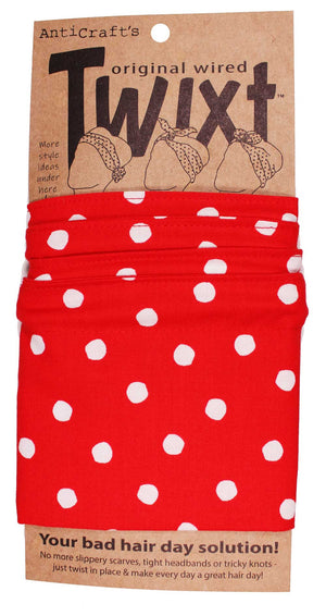 Red with White Spots - Twixt / Wired Head Wrap