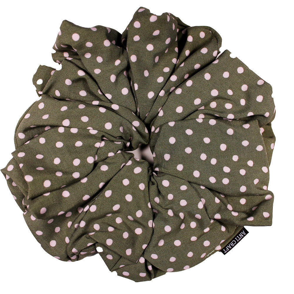 Khaki Small Spot - OTT XL Volumising Scrunchie