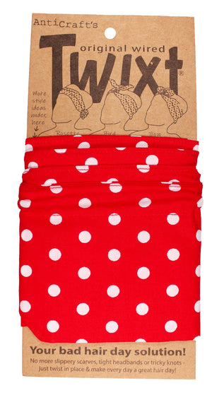 Red with White Spots - Twixt / Wired Head Wrap