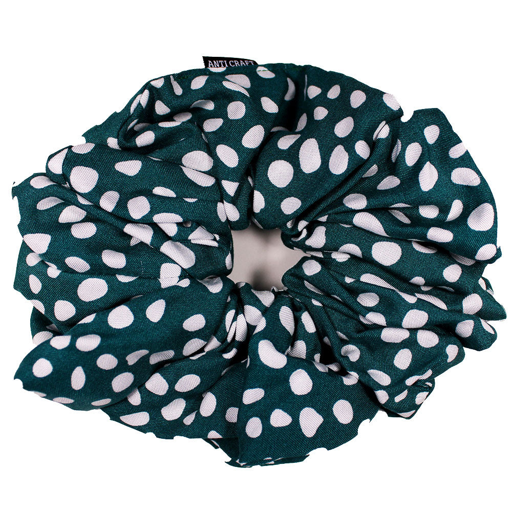 Teal & White Spots - OTT XL Volumising Scrunchie