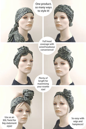 Orange Floral - ReMixt / Wired Turban / Full Head Covering