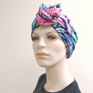 Bright Tropical Leaves - ReMixt / Wired Turban / Full Head Covering