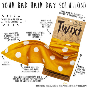 Plain Mustard Yellow Linen - Twixt / Wired Head Wrap