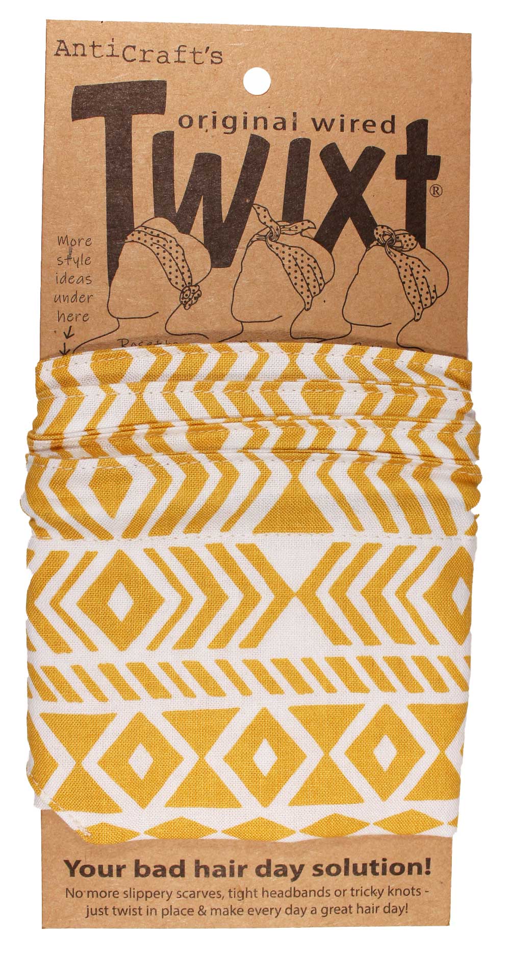 Block Print in Mustard - Twixt / Wired Head Wrap