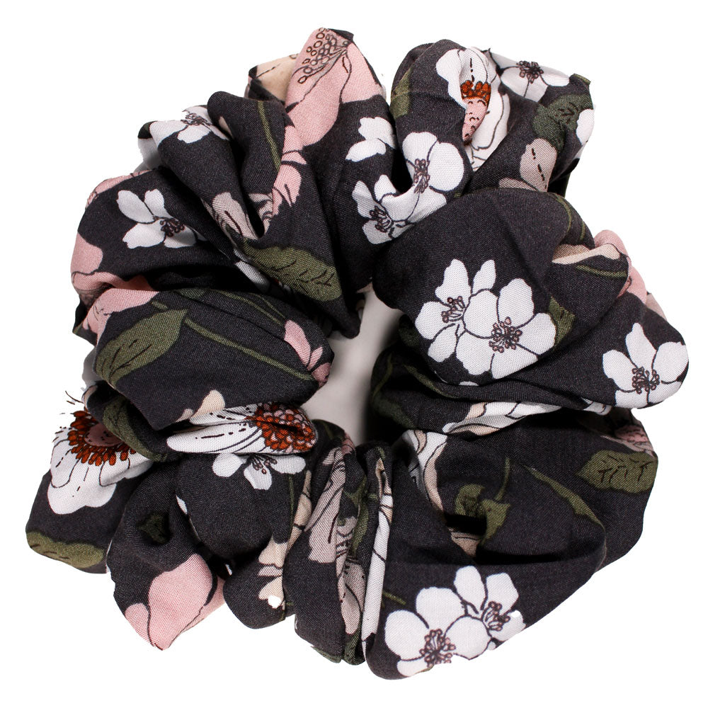 Grey & Pink Floral - OTT XL Volumising Scrunchie