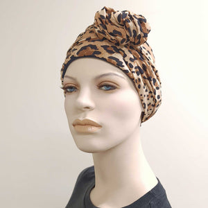 Golden Brown Leopard - ReMixt / Wired Turban / Full Head Covering