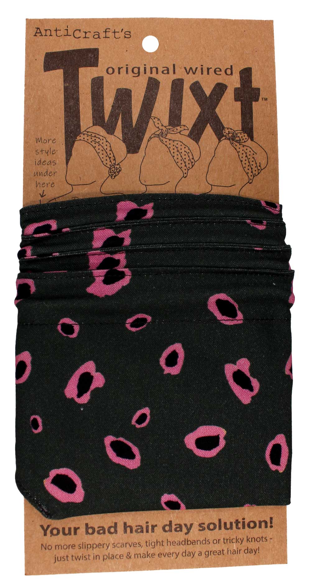 Leopard Print in Khaki & Pink - Twixt / Wired Head Wrap