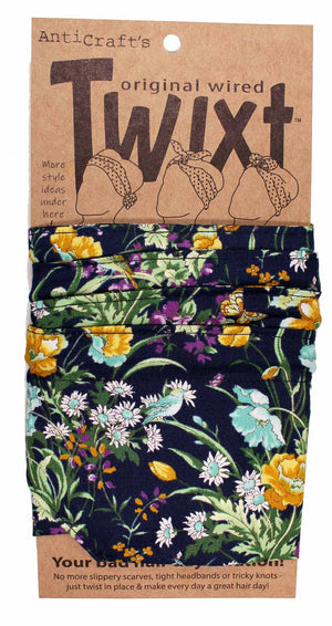 Meadow Flowers on Navy - Twixt / Wired Head Wrap