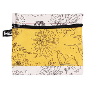 Outline Floral Mustard & White - Storage Pouch