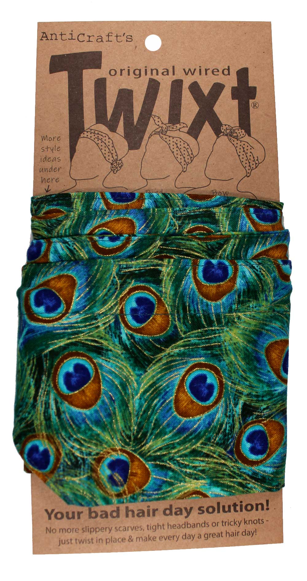 Peacock Feathers - Twixt / Wired Head Wrap