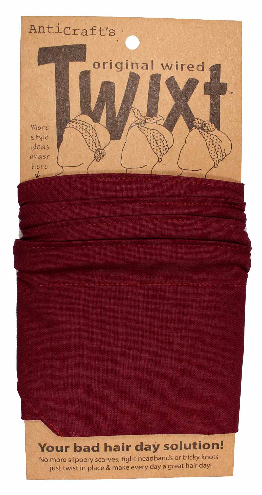 Plain Burgundy Maroon - Twixt / Wired Head Wrap