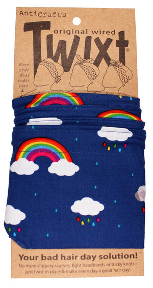 Rainbows & Clouds on Blue - Twixt / Wired Head Wrap