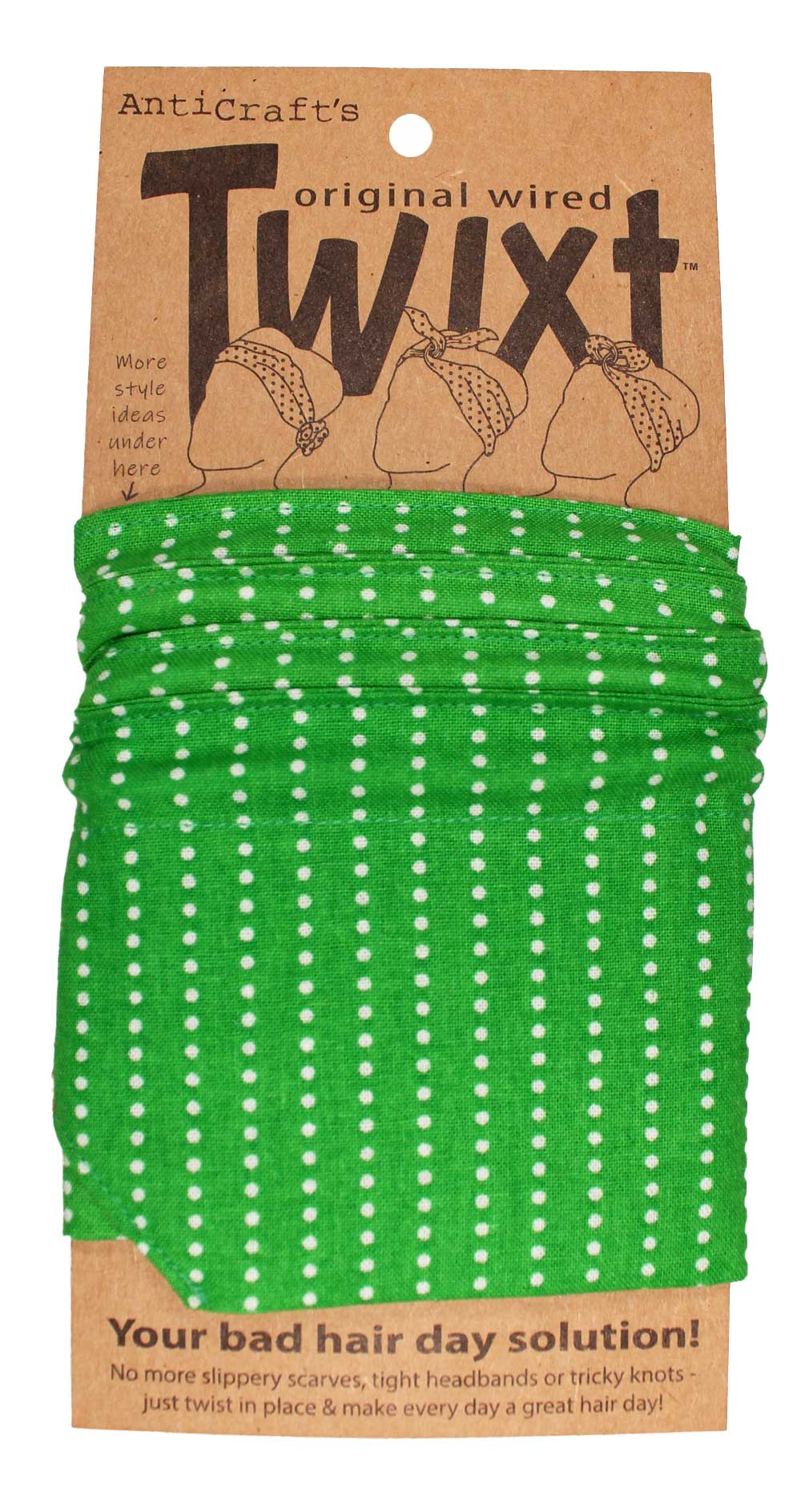 Grass Green Spots - Twixt / Wired Head Wrap