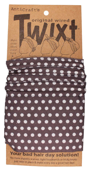 Grey with White Spots - Twixt / Wired Head Wrap
