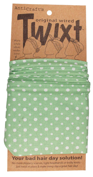 Mint Green and White Spots - Twixt / Wired Head Wrap