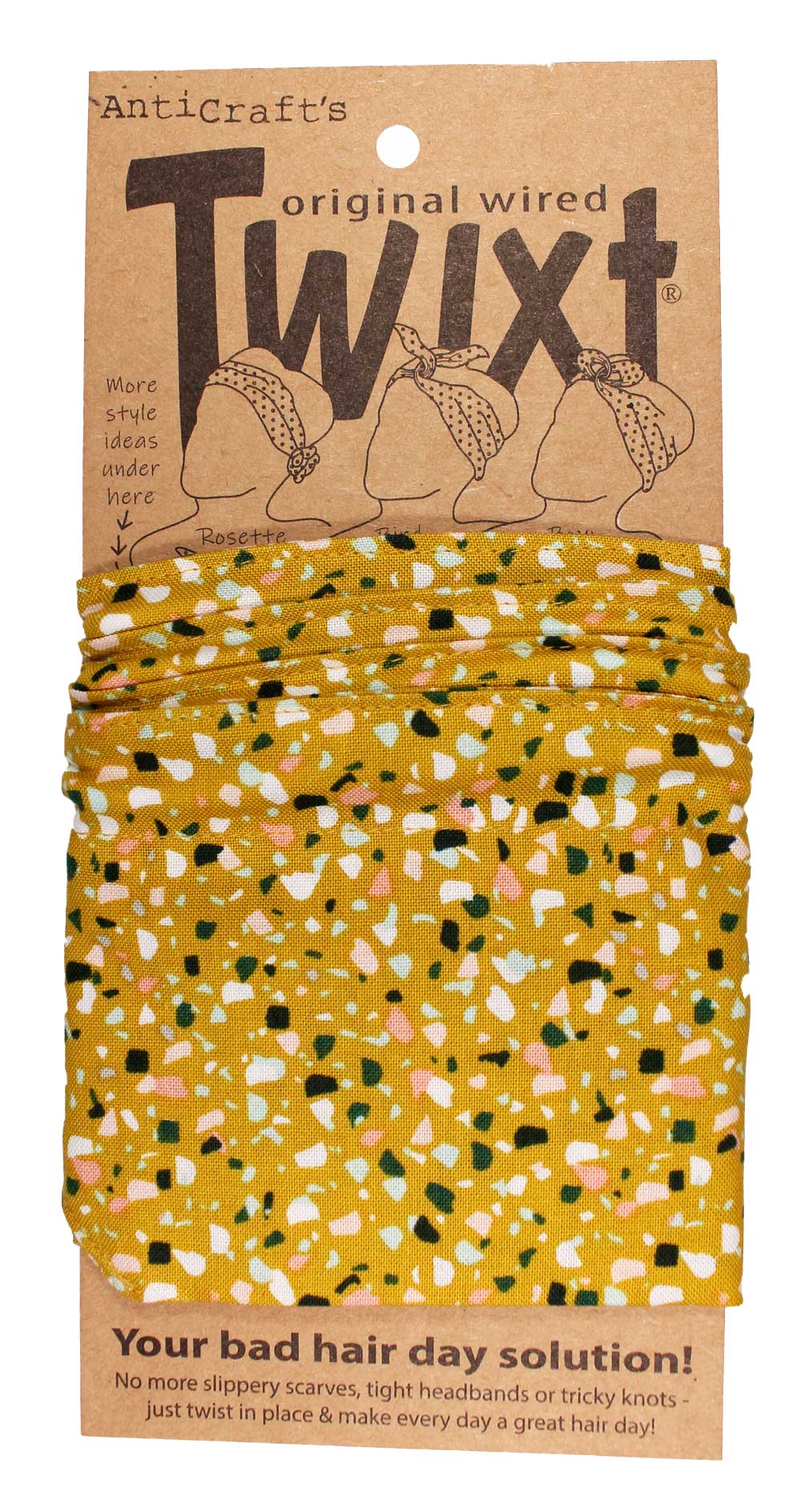 Terrazzo on Mustard Yellow - Twixt / Wired Head Wrap