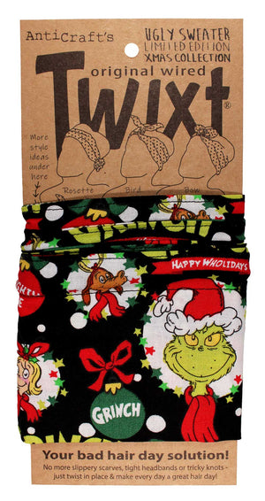 Grinch on Black - Limited Edition Ugly Sweater Xmas Collection - Twixt / Wired Head Wrap